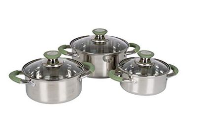Bo Camp Elan1 Plus - Set di Cottura in Acciaio Inox, 3 Pezzi