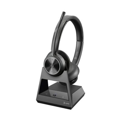 Poly Savi 7320 - Savi 7300 series - Headset - On-Ear - DECT - Wireless - Active Noise Reduction - USB-A via DECT Adapter - Black - Certified for Microsoft Teams, UC Certified