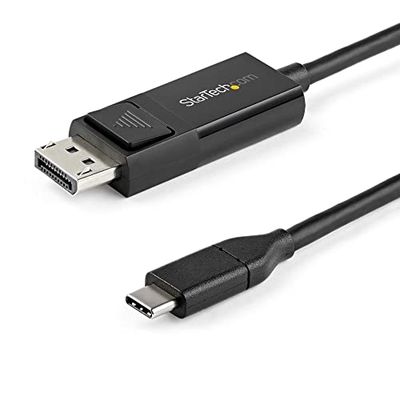 StarTech.com Cable de 1m USB C a DisplayPort 1.2 de 4K a 60Hz - Cable Adaptador de Vídeo Bidireccional DP a USB-C o USB-C a DP Reversible - HBR2/HDR - Cable de Monitor USB tipo C/TB3 (CDP2DP1MBD)
