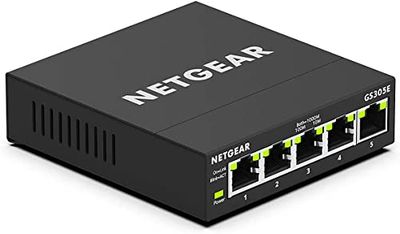 Netgear Switch Ethernet de 5 portas, comutador de rede gerenciado (GS305E), montagem na parede ou na mesa, concentrador de rede doméstica