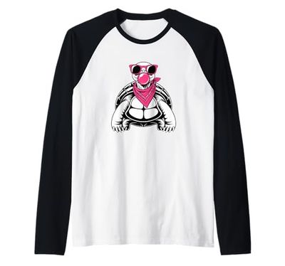 Sea Turtle Sunglasses Bubble Gum Turtles Tortoise Raglan Baseball Tee