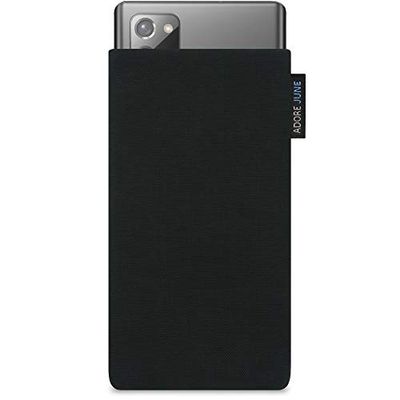 Adore June Classic svart väska kompatibel med Samsung Galaxy Note 20 mobilväska av motståndskraftigt Cordura tyg med display rengöringseffekt, Made in Europe