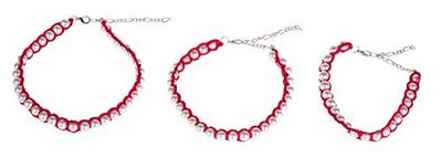 MICHI sc74 Crochet Necklace Red M 24 – 30 cm (9 – 12) Collar para Perros