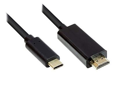 Alcasa GC-M0100 video cable adapter 1 m HDMI Type A (Standard) USB C Black