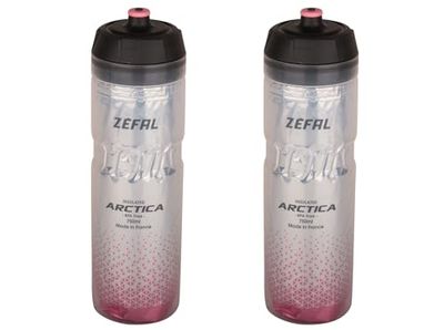 ZEFAL Pack Arctica 75 - Set di due Borracce per Bicicletta - Borraccia Termica Bici - Inodore e Impermeabile - Borracce Ciclismo Senza BPA, 2 x 750ml - Argento/Rosa Pallido