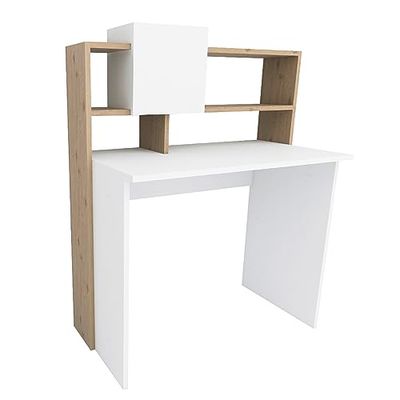 WELL HOME MOBILIARIO & DECORACIÓN Bureau, 8 x 93,6 x 60 cm Blanc/chêne Saphir, 117,8x93,6x60