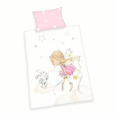Herding Baby Best - Juego de Cama de Franela de algodón y Franela, Fabricado en Verde por Oeko Tex, Funda de Almohada de 40 x 60 cm con Funda de Hotel, Funda nórdica de 100 x 135 cm con Cierre de