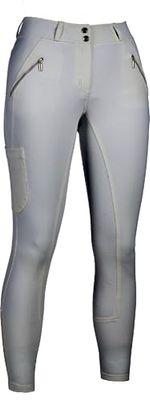 HKM Lia High Waist culera Full Silicona Pantalones de Montar para niñas Blanco 146/152