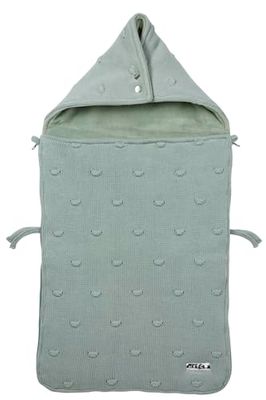 Meyco 2740053 fotsäck bilsäte sammet fodrade knutar Stone Green