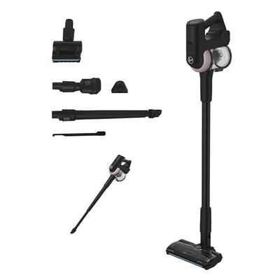 Hoover HF416BF Aspirateur Balai sans Fil Edition Limitée Spéciale Animaux, Voiture et Espaces Etroits, Puissant, Tous Types de sols, Buse Flexible Incluse, Brosse Anti-Twist et Mini Turbobrosse LED