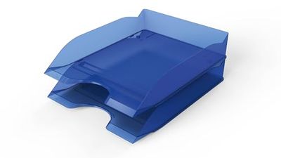Durable Briefbakje BASIC A4, blauw doorschijnend, opbergvakken stapelbaar, 6 stuks, 1701674540