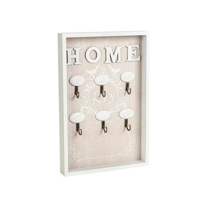 Romimex Accroche-clés Blanc Naturel Bois MDF 20 x 30 x 3 cm