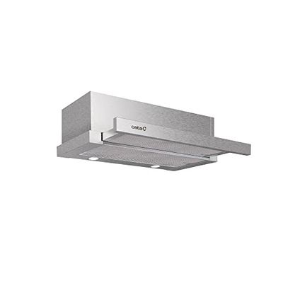 Cata Hotte télescopique de cuisine Extender 600 avec 2 niveaux d'extraction, panneau de contrôle mécanique, moteur extra silencieux, système d'installation facile, bande LED, largeur 60 cm, couleur