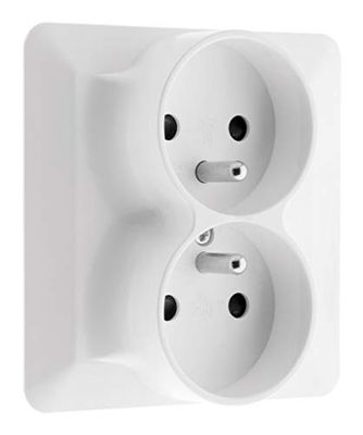 Double prise 2P+T 16A monoposte - Blanc - Artezo - Zenitech
