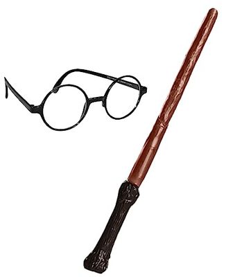 Rubie's Official, pacote de acessórios de Harry Potter, varinha e óculos, a ambalagem pode variar