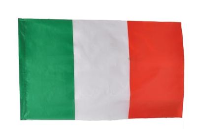 Ciao-Drapeau Italie tricolore en tissu (150 x 90 cm) avec œillets, 22016, Vert/blanc/rouge, 150x90 cm