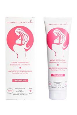Babycoccole - Crema antimanchas elástica tonificante. Durante y después del embarazo. Contrarresta la formación de estrías. Dermatológicamente probada, para pieles sensibles, 300 ml