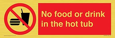 Panneau « No Food or drink in the hot tub » - 300 x 100 mm - L31