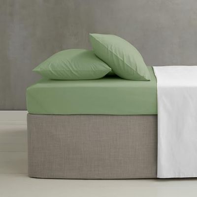 Catherine Lansfield Easy Iron Percale kammad extra djup Super King monterat lakan salvia grön