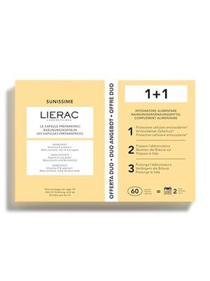 Lierac Sunissime Capsule, Integratore Alimentare che Prepara la Pelle al Sole, Formato da 60 capsule