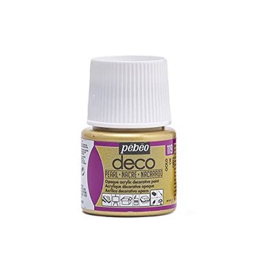 PEBEO - Tinta acrílica multisuporte - cor opaca - acabamento pérola, cor dourada, 45 ml