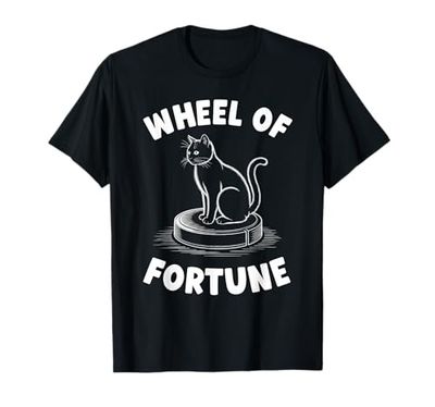 Wheel of Fortune Robot Vacuum Cleaner Funny Cat T-Shirt