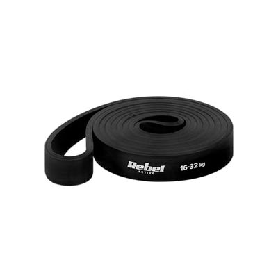 Rebel oefenrubber latex - Power Band PL-3 zwart 16-32 kg RBA-3000-3