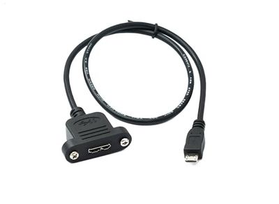 System-S Câble USB 3.0-50 cm - Micro B Femelle vers fiche 2.0 mâle - Adaptateur à vis
