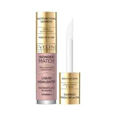 Eveline Cosmetics Wonder Match Illuminante Liquido Radiante con Vitamina C ed Estratto di Iris - Formula Leggera e Vegana