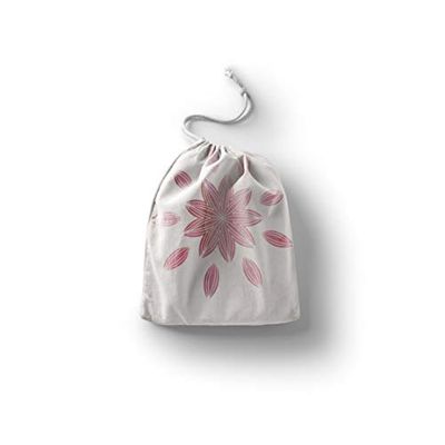 Bonamaison Imprimé Sacs de Coton avec Cordon, Sac D'Épicerie, Sac À Provisions, Réutilisables, Écologique, Pliable, Taille: 20x30 Cm