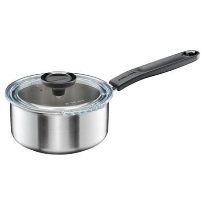 Fiskars Cazo con Tapa, 1,5 litros, Ø 18,4 cm, Apta para Todas las Placas de Cocina, Acero Inoxidable Reciclado, Functional Form, 1072315