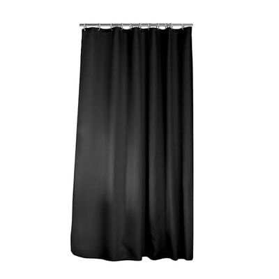 Douceur d'Intérieur, Rideau de Douche avec Crochets (180 x 200 cm) Quartz Noir, Jacquard