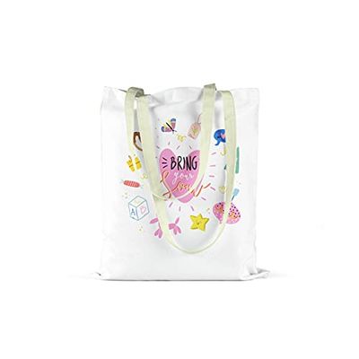 Bonamaison Printed Tote Bag, Reusable Grocery Bag, Shopping Bag, Machine Washable, Foldable, Canvas Cloth Bag with Handles, Size: 34x40 Cm