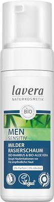 lavera Schiuma da barba delicata da uomo sensibile ∙ Rasatura accurata e delicata ∙ Cura del viso per uomini – Adatto per pelli sensibili ∙ vegana – 150 ml
