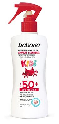 BABARIA Unisex's PIELES Infantil Spray Skins ATOPICAS SPF50 + 200ML, Alleen zwart, Zwart