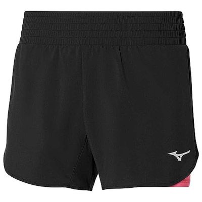 Mizuno Fritidsshorts för kvinnor, Svart/Sangria solnedgång, S