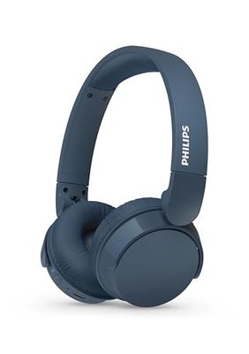 PHILIPS TAH4209BL lätta trådlösa Bluetooth-hörlurar med passiv brusisolering – 55 timmars speltid, naturligt ljud, tydliga samtal, dynamisk bas, 2 timmars USB-C-laddning – blå, 2024