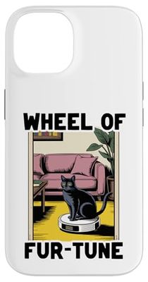 Wheel Of Fur-Tune Robot Vacuum Cleaner Funny Cat Case for iPhone 14
