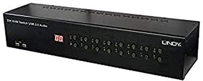 LINDY 39318 16-poorts DVI-I Single Link USB 2.0 & Audio KVM Switch Pro