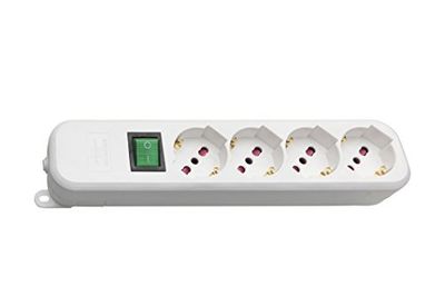 Brennenstuhl 1150739024 Eco-Line com interruptor de 4 lugares, branco, 29 cm