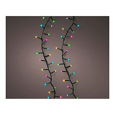 GUIRNALDA LED COMPACT PARPADEANTE MULTICOLOR PASTEL 11M 500L CABLE VERDE