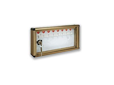 ALUBOX Caja para Llaves de Pared en Aluminio 30X5X14 cm – Llaveros de Pared para Casa Interior o Exterior Protegido – Made in Italy con 24 Ganchos Numerados (PLATA METALIZADA)