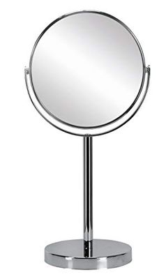 Kleine Wolke Cosmetische spiegel Base Mirror met 5-voudige vergroting, grootte: 17 x 33 x 12 cm, materiaal: metaal/glas, zilver