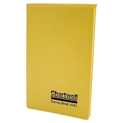 Exacompta - Ref 2242Z - Chartwell - Afmetingen Casebound Survey Book - 106 x 165mm groot, gevoerde linialen, genummerde vellen - Geschikt voor gebruik buitenshuis en in natte omstandigheden - Geel