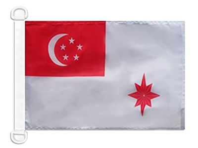 AZ FLAG Bandiera Navale Marina militare Singapore, 30 x 45 cm speciale Nautismo, Padiglione Nautico