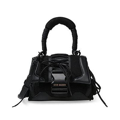 Steve Madden Diego-Bolso Bandolera con asa Superior para Mujer, Negro, Einheitsgröße