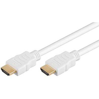 PremiumCord HDMI High Speed Ethernet-kabel, wit, vergulde aansluitingen, 5 m