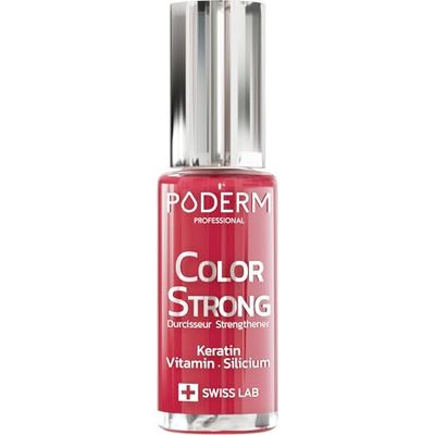 Vernis Durcisseur Ongles BIOTINE SILICIUM KERATINE - Fortifie & Répare les ongles abimés, fragilisés, cassants par semi permanent, vieillissement - Couleur Rouge Rose - Mains & Pieds - Swiss Made