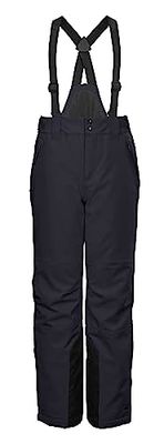 Killtec Pantaloni Funzionali da Sci da Ragazzo con Pettorina Rimovibile, paraneve e Protezione Bordi KSW 79 BYS Ski PNTS, Nero/Blu, 128, 37310-000