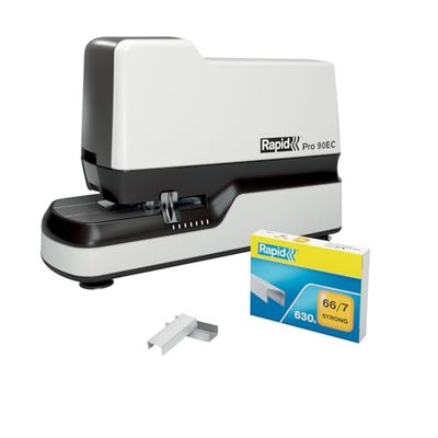 Rapid Pro 90EC Cucitrice Elettrica Contactless con 630 Punti Metallici Inclusi, Veloce e Pratica, Cuce fino a 50 Fogli, Bianco, 20942901
